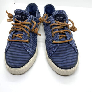 Sperry Women's Seacoast Stripe Sneaker Blue 6.5
